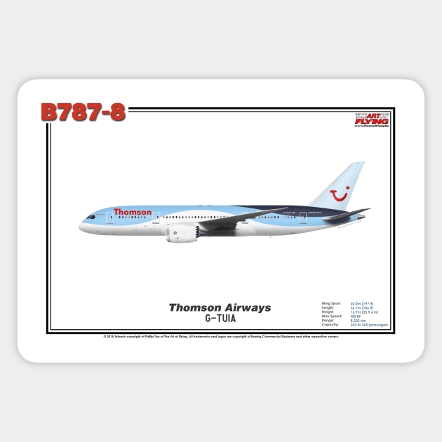 Boeing B787-8 - Thomson Airways (Art Print) Sticker by TheArtofFlying